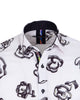 White Swirl Flower Print Shirt