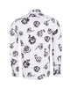 White Swirl Flower Print Shirt