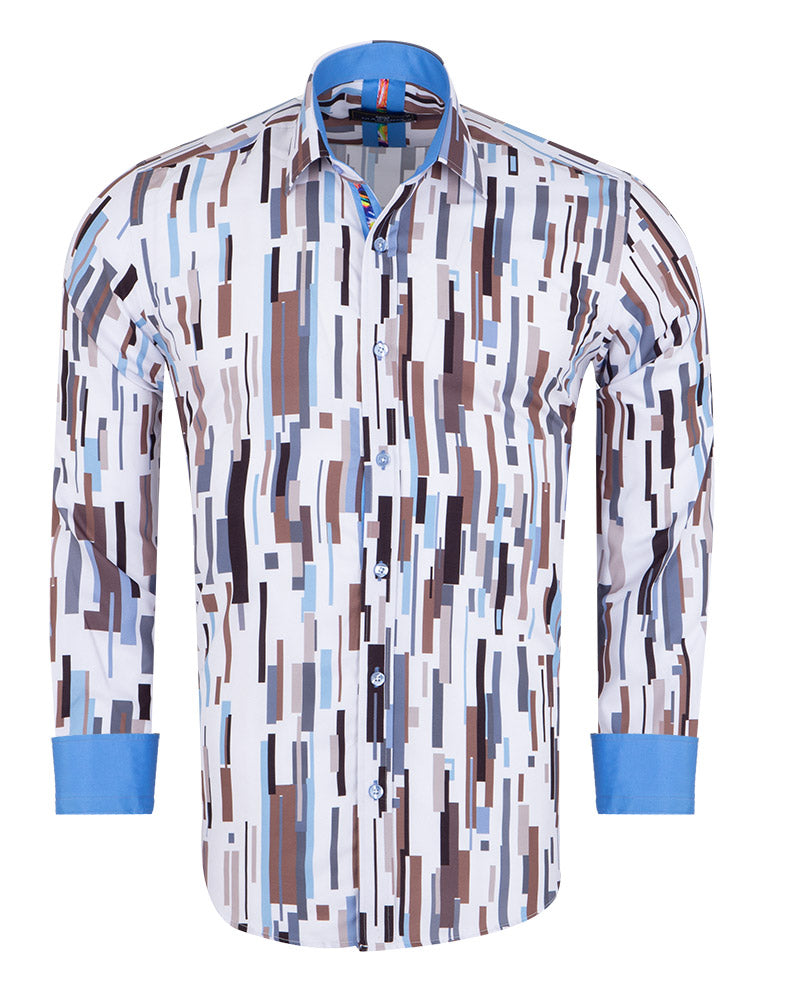 Colourful Rectangle Print Men's Shirt