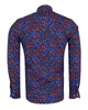 Red & Blue Poppy Print Men's Shirt