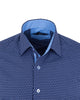 Dark Blue Dotted Mosaic Print Shirt