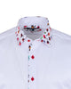 White Guitar Colourful Print on Collar & Cuff Men's Shirt