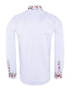 White Guitar Colourful Print on Collar & Cuff Men's Shirt