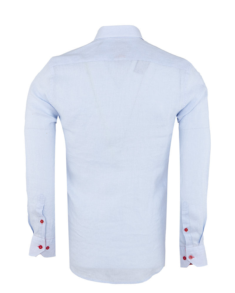 Light Blue Linen Long Sleeve Shirt