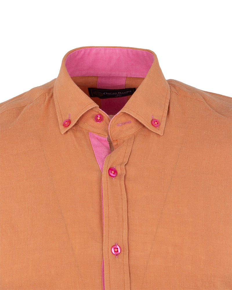 Brown Linen Long Sleeve Shirt