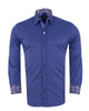 Plain Dark Blue Shirt with Floral Insert Design Shirt