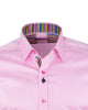 Plain Pink Shirt with Colourful Stripe Insert Shirt