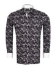 Black Floral Print Shirt with Matching Handkerchief