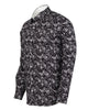 Black Floral Print Shirt with Matching Handkerchief