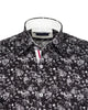 Black Floral Print Shirt with Matching Handkerchief