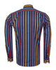 Dark Blue Stripe Print Shirt with Matching Handkerchief