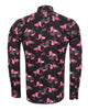 Black & Red Paisley Print Shirt with Matching Handkerchief