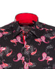 Black & Red Paisley Print Shirt with Matching Handkerchief