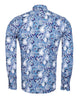 Blue Paisley Print Pure Cotton Shirt with Matching Handkerchief