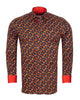Dark Blue Daisy Print Shirt with Matching Handkerchief