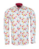 White Colourful Flower Print Shirt with Matching Handkerchief