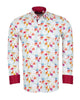 White Colourful Flower Print Shirt with Matching Handkerchief