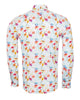 White Colourful Flower Print Shirt with Matching Handkerchief