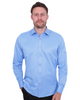 Blue Plain Double Cuff Shirt