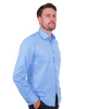 Blue Plain Double Cuff Shirt