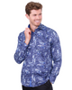 Dark Blue Tartan Paisley Cotton Shirts For Men