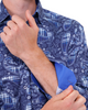 Dark Blue Tartan Paisley Cotton Shirts For Men