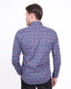 Dark Blue Paisley Print Long Sleeve Shirt