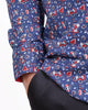 Dark Blue Paisley Print Long Sleeve Shirt