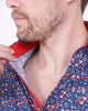 Dark Blue Paisley Print Long Sleeve Shirt