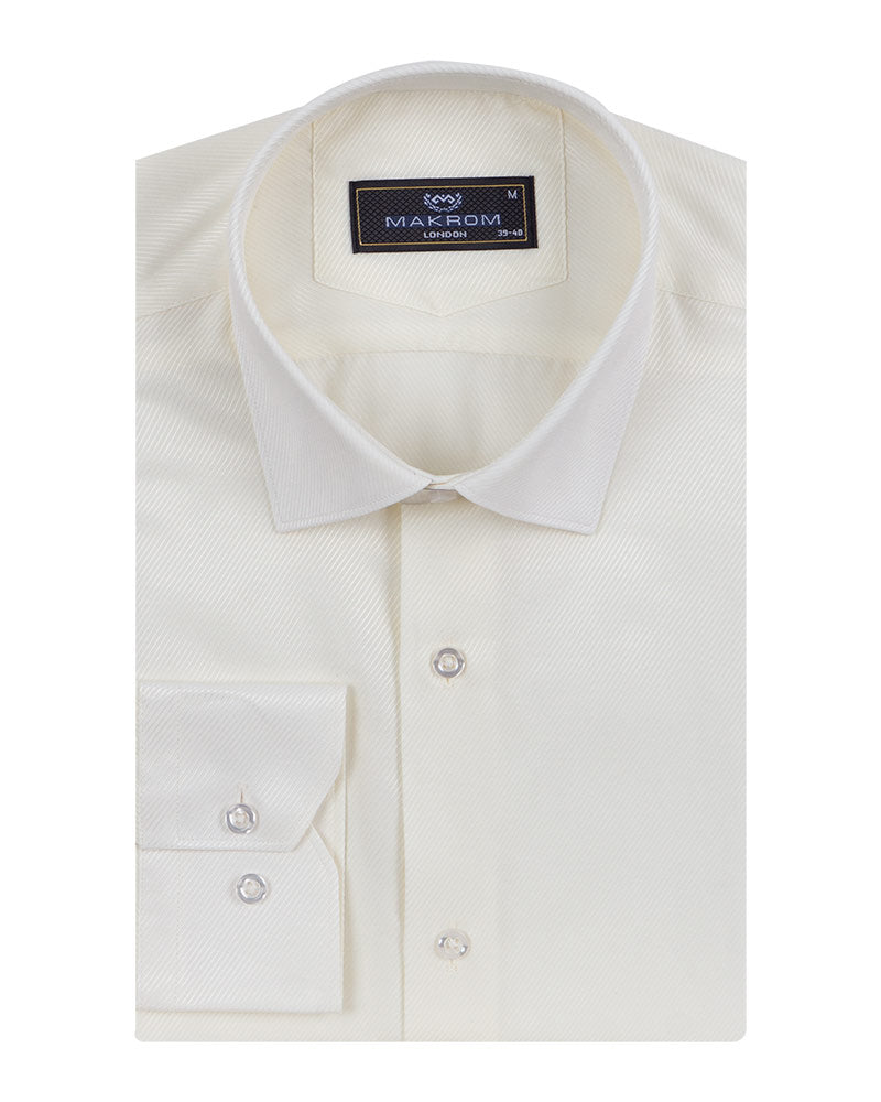 Cream Twill Classic Single Cuff Shirt