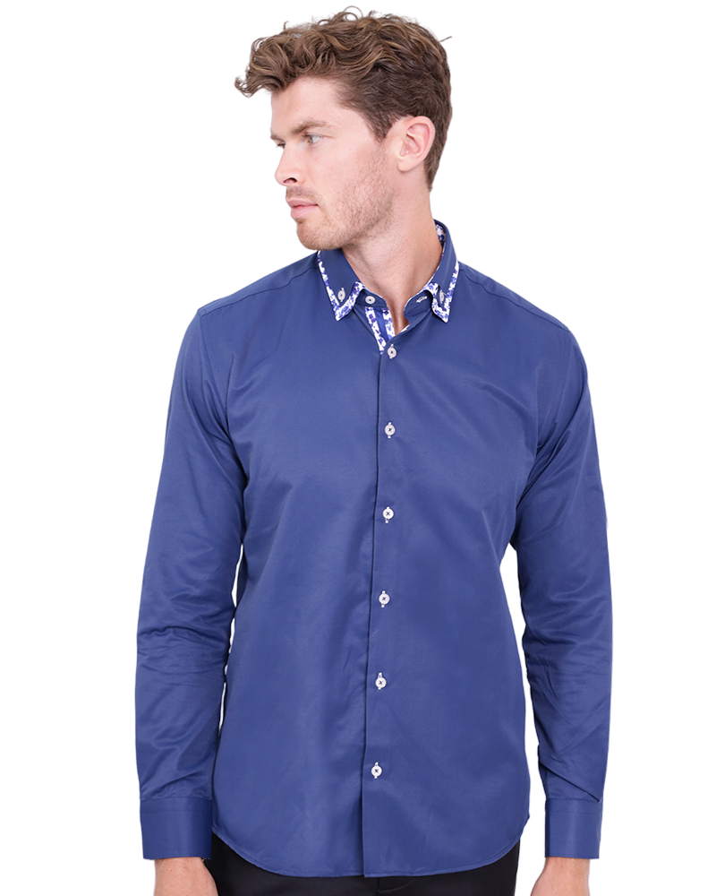 Mens dark on sale blue shirt