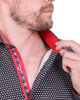 Black Dotted Mosaic Print Shirt with Matching Handkerchief