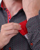 Black Dotted Mosaic Print Shirt with Matching Handkerchief