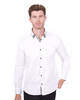 White Double Collar Dotted Print Shirt