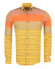 Yellow Front Row Striped Print Shirt