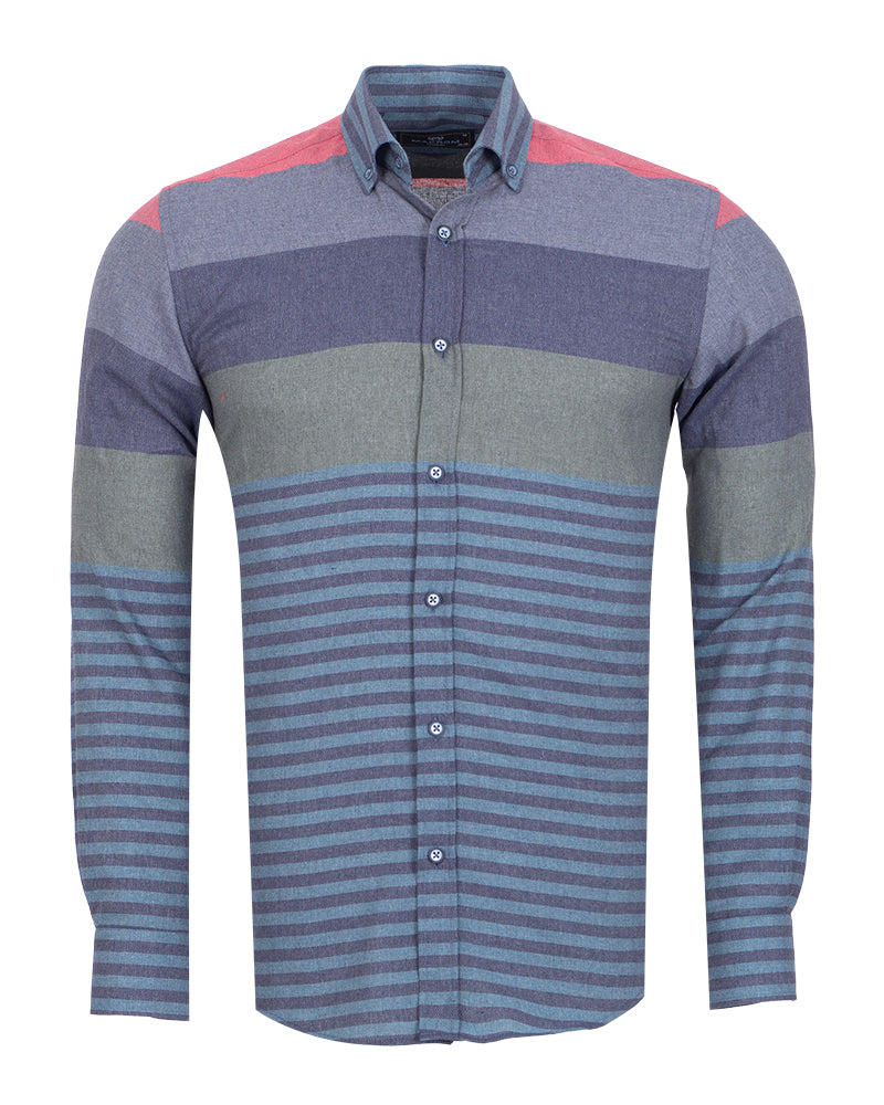 Anthracite Front Row Striped Print Shirt