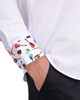 White Guitar Colourful Print on Collar & Cuff Men's Shirt