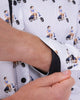 Blue Vespa Print Shirt with Matching Handkerchief