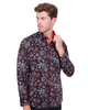 Neon Flower Print Shirt with Matching Handkerchief