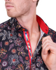 Neon Flower Print Shirt with Matching Handkerchief