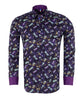 Purple Dragonfly Print Shirt with Matching Handkerchief