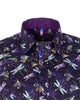 Purple Dragonfly Print Shirt with Matching Handkerchief