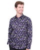 Purple Dragonfly Print Shirt with Matching Handkerchief