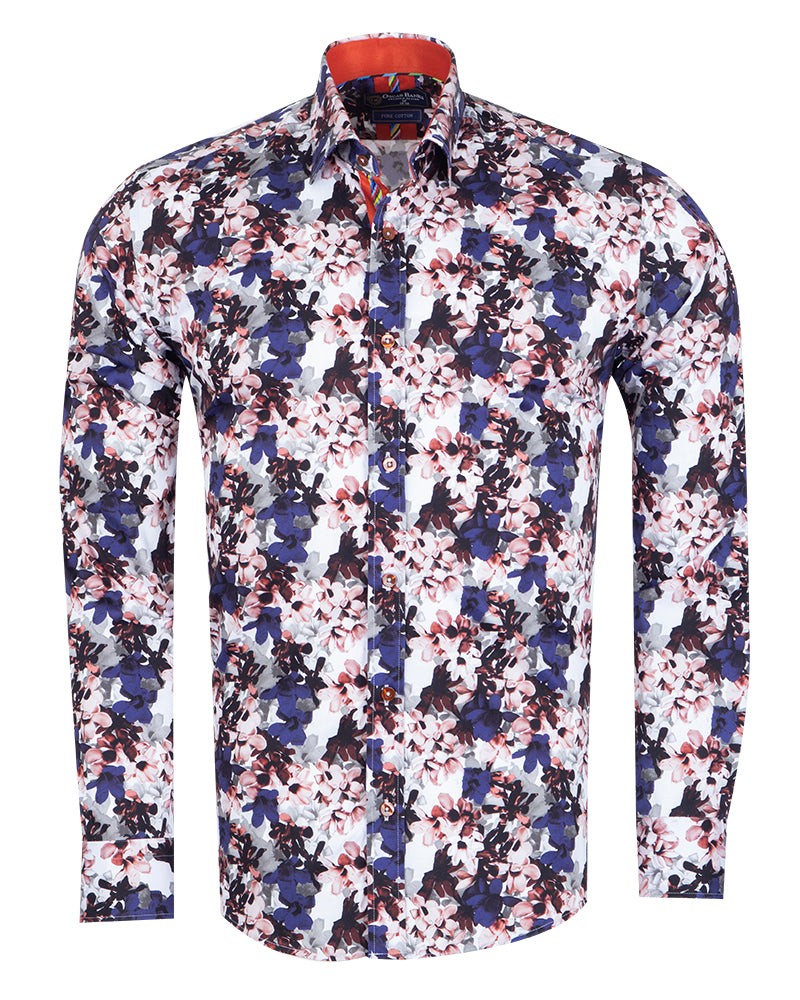 Colourful Daffodil Print Shirt with Matching Handkerchief