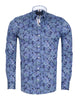 Blue Paisley Print Shirt with Matching Handkerchief