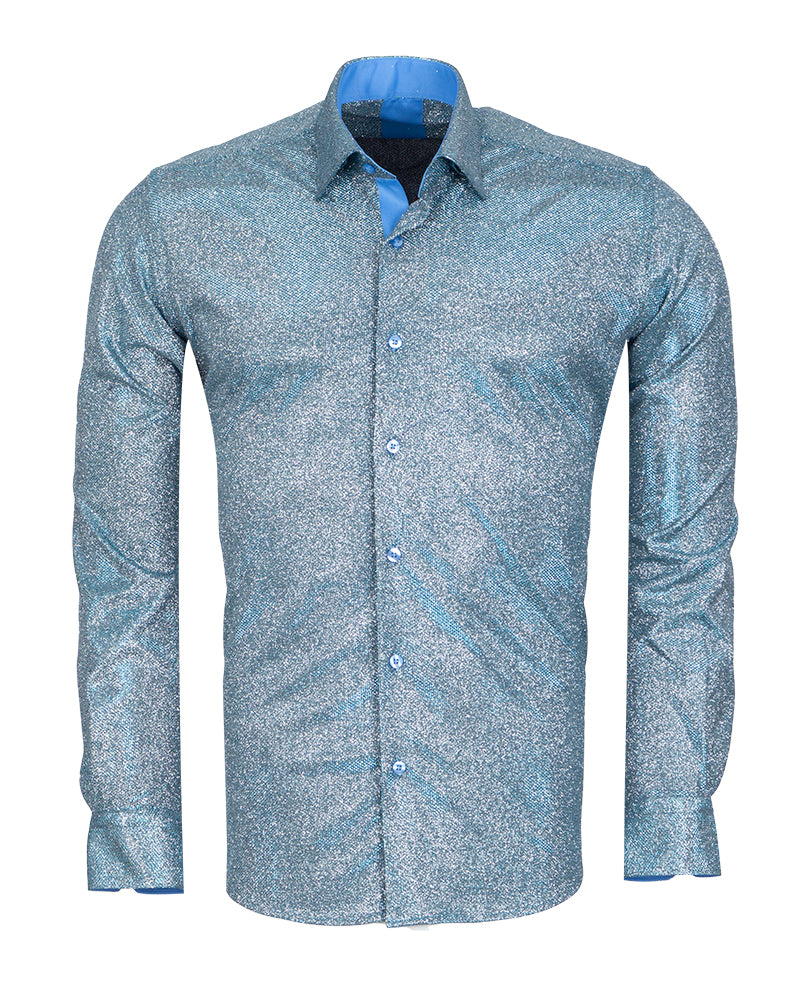 Blue Sequin Men's Shirt