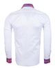White Fashion Shirt with Stripe Collar Tip Design