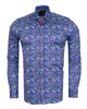 Dark Blue Paisley Print Men's Shirt with Matching Handkerchief