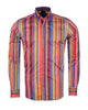 Retro Striped Men's Shirt with Matching Handkerchief