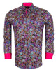 Neon Colourful Print Men's Shirt with Matching Handkerchief